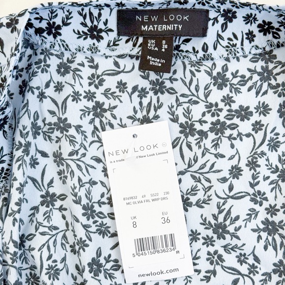 New Look Maternity wrap mini dress in blue floral print - 4 - Picture 7 of 10